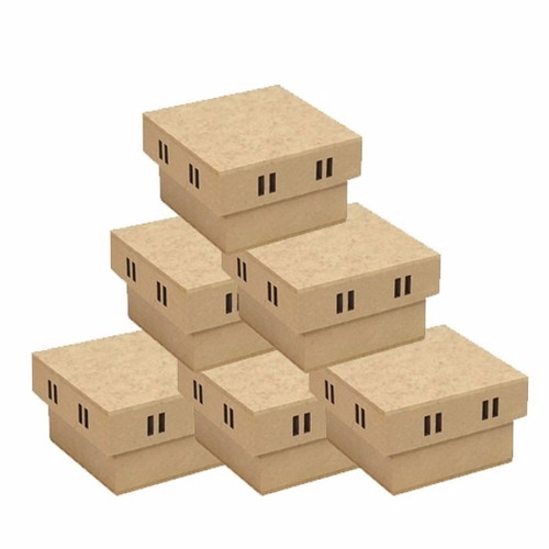 Caixa Mdf Cru 7x7x5  Modelo Passa Fita + Nome Gravado 35pcs