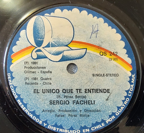 Vinilo Single De Sergio Facheli El Único Que Te Entien(az172