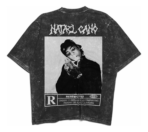 Playera Natanael Cano Corte Regular Acid Wash