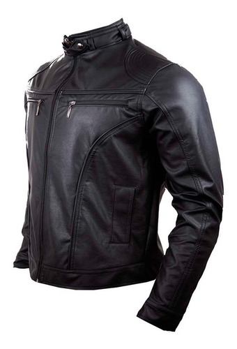 Chaqueta Hombre Color Negro Cuero Sintético Garantizada 