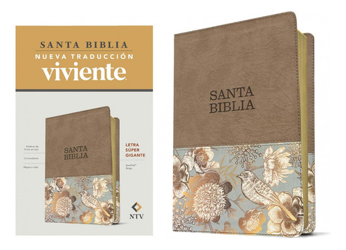 Biblia Ntv Letra Súper Gigante Sentipiel Beige Pjr, De Nueva Traducción Viviente. Editorial Tyndale, Tapa Blanda En Español