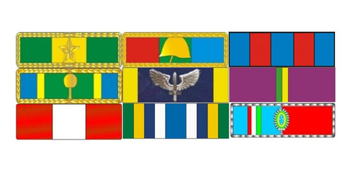 Imagem 1 de 3 de Placa Com 9 Barretas De Medalhas - Fixação Por Imã