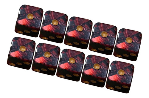 6 Juego De 10 Dados De Seis Caras Juego De Juguetes Rojo