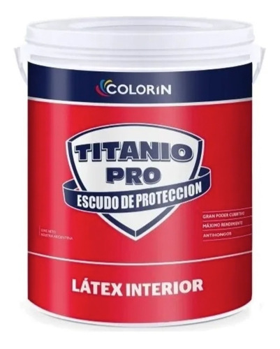 Pintura Latex Interior Mate Antihongo Titanio Colorin 10 Lts