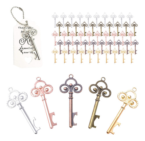 50 Pzs Destapador De Llave Vintage Para Fiestas Boda
