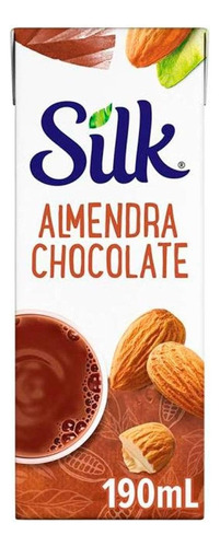 Leche De Almendra Sabor Chocolate, Silk 12 Pzs De 190ml C/u