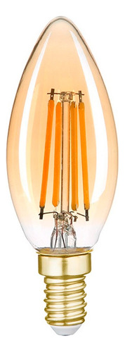 Bombita Lamparita Vintage E14 Led Vela Luz 6w Eco Ambar