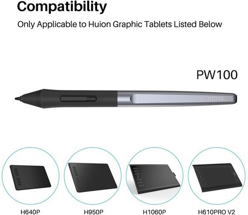 Imagen 3 de 4 de Lapiz Huion Pw100 Para Hs64 Hs610 H640p H950p H1060p H1161