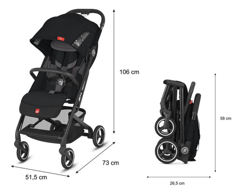 Carriola De Viaje Gb Qbit + All City - Ultra Compacta Ligera