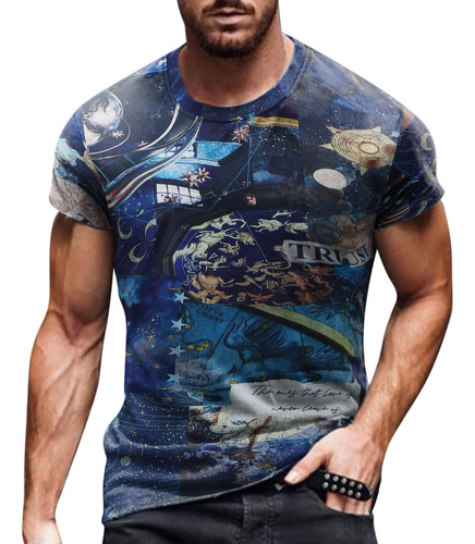 ?? Blusa Para Hombre Manga Corta Ligera Vintage