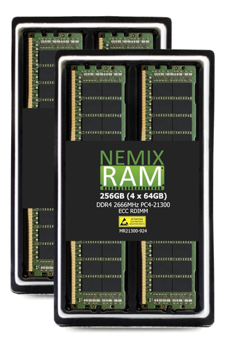 Nemix Ram 256 Gb (4 X 64 Gb) Ddrpcecc Rdimm Actualización