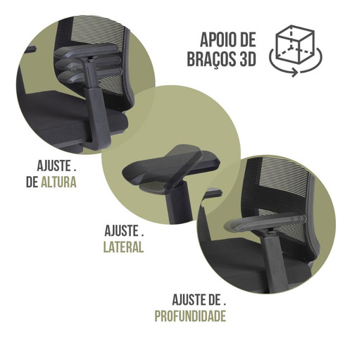 Cadeira De Escritório Ergonômica Diretor Encosto Reclinável