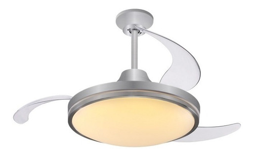 Ventilador de techo Peabody PE-VTR42 plata con 3 palas color transparente de acrílico, 42" de diámetro 220 V