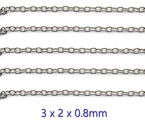Cadena Forcet 0.8mm X 25 Metros Niquelada Para Accesorios Color Níquel