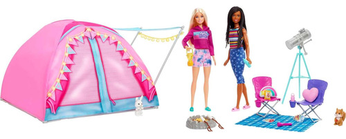 Casa De Campaña Barbie It Takes Two Con Muñecas Para Niñas