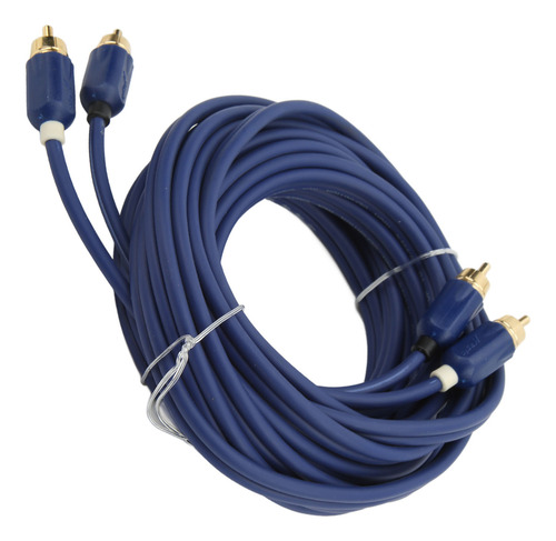 Cable De Audio Rca De 5 Metros, Elástico, Azul, De Cobre Pur