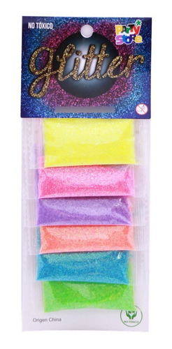Imagen 1 de 5 de Glitter Gibre Givre Purpurina X6 Surtido Iridiscente Nº1