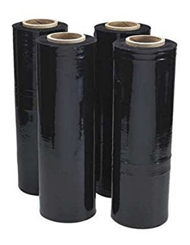 4 Rollos Vinipel Negro Industrial  Grueso 50cm X 500mts