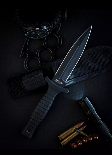 Daga Cuchillo Mtech Tactica Compacta Clip Botera Edc Botero Negro