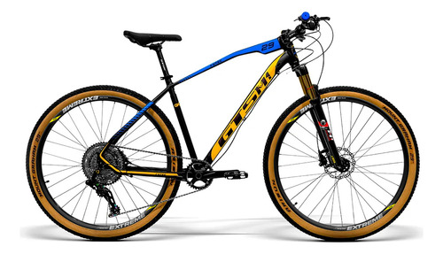 Bicicleta Aro 29 Gts Freio Hidráulico Trava Guidão 1x13 Gx Cor Azul-amarelo Tamanho Do Quadro 19