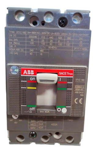 Interruptor Termomagnetico Abb Tmax Xt1c 160