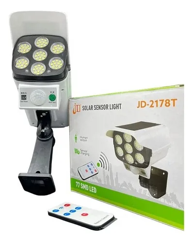 Lámpara Led Panel Solar Y Sensor De Movimiento Tipo Cámara