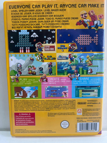 Super Mario Maker Europeu Nintendo Wii U Semi Novo (Recondicionado)
