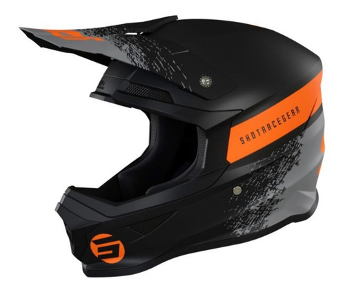 Casco Moto Furious Roll Black Orange Matt