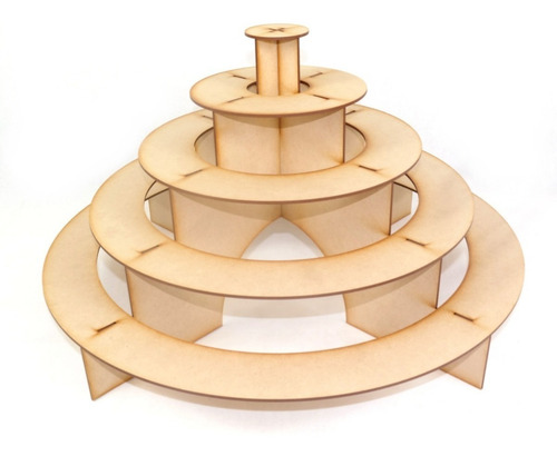 Imagen 1 de 6 de Base Para Cupcakes Piramide Circular En Mdf Mesa Dulces