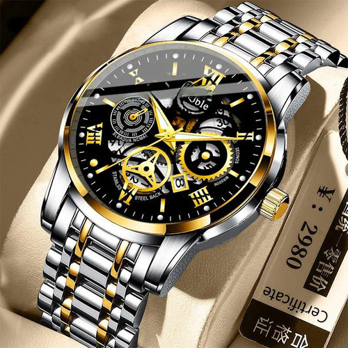 Reloj Bubble De Cuarzo De Lujo Para Hombre, Color Gris Oscur