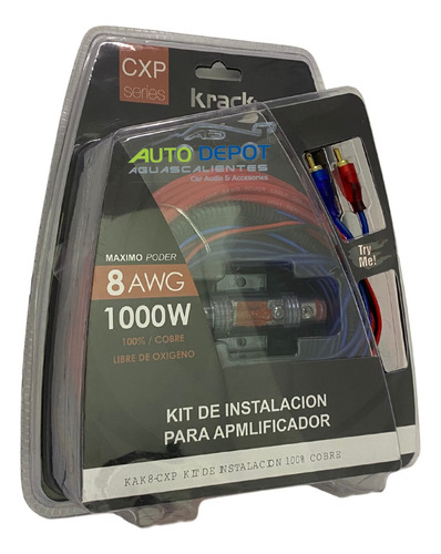 Kit De Instalacion Amplificador Cal 8 Krack 100% Cobre 1000w