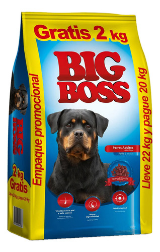 Comida Perro Adulto Big Boss 22 Kg +