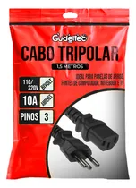 Comprar Cabo De Força Tripolar 3 Pinos Padrão Brasileiro 10a Bivolt 110vu002F220v Serve Panela De Arroz, Fonte Pcu002Fnotebook,impressoras - Gudeltec