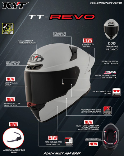 Capacete Kyt Tt Revo Tt-revo Div Cores Ls2 Vector @#