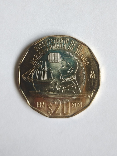 Moneda 20 Pesos Bicentenario De La Marina Armada De México 