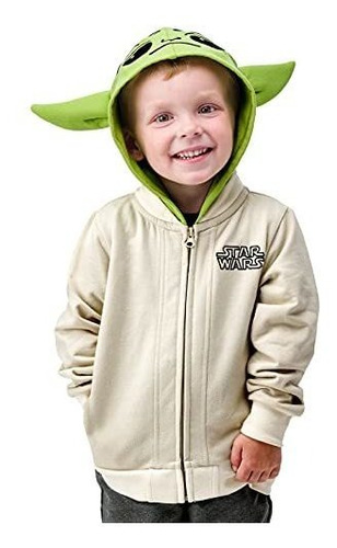Star Wars The Mandalorian Baby Yoda Grogu Zip Up Hoodie...