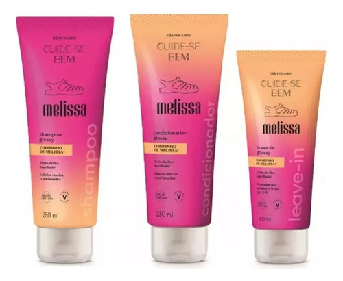  Kit Shampoo, Condicionador E Leave-in Cuide-se Bem Melissa