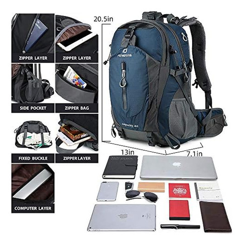 Fengdong 40l Mochila Impermeable Al Aire Libre Senderismo, C