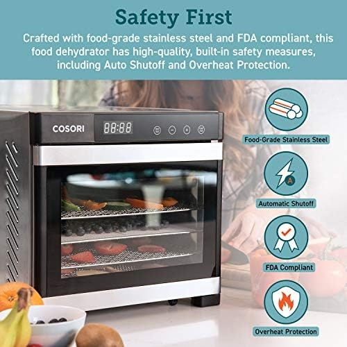 Cosori Premium Stainless Steel Food Dehydrator Machine Trays