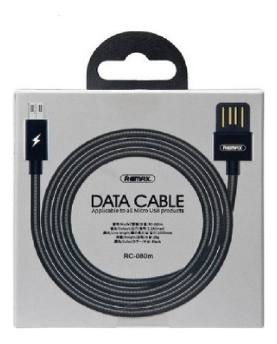 Cabo Micro Usb 2.1 - Preto Metálico Smartphone