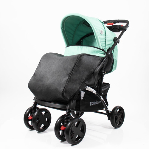 Carrinho de bebê de paseio travel system Rainbow Adagio travel system verde com chassi de cor preto