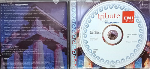 George Dalaras Tribute To Mikis Theodorakis Cd Música Griega (Usado)