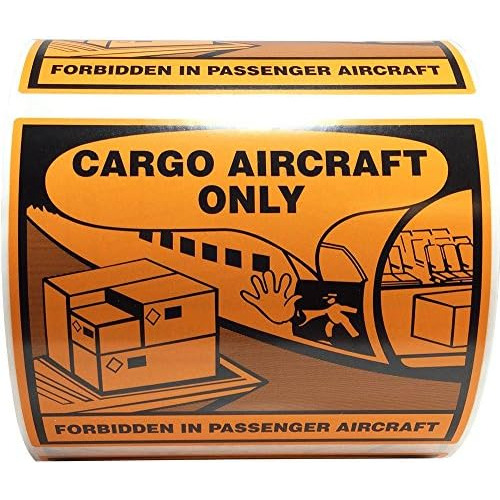 Etiquetas De Advertencia Solo Aviones De Carga, 4 X 4 3...