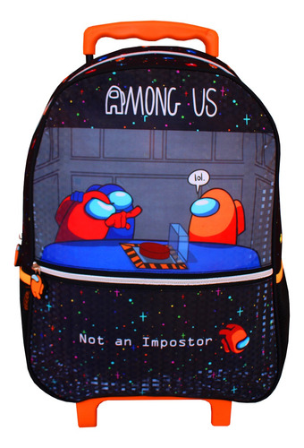 Mochila Escolar Infantil De Rodinhas Among Us Gamer Pacific