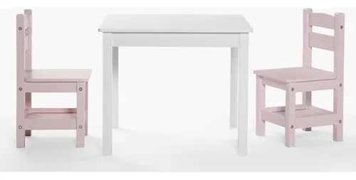 Pack Infantil 1 Mesa 2 Sillas Olivia Blanco/rosado Form