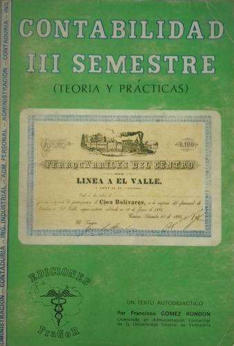 Contabilidad I I I Semestre Francisco Gomez Rondon 