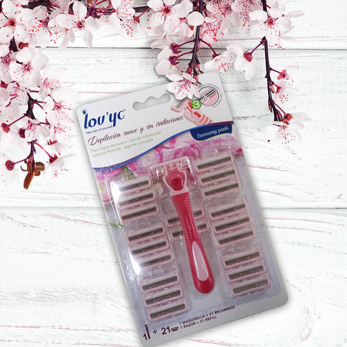 Lov'yc Afeitadora 1 U. + 21 Recambios, 3 Hojas, Mujer