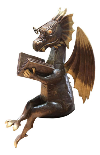 Estatua De Libro De Lectura De Dragón, Decoración De