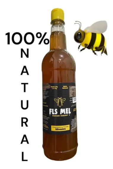 Mel Puro - Bisnaga 1,400 Kg - 100% Natural Florada Silvestre