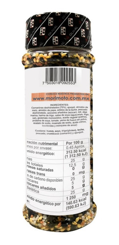Imagen 3 de 3 de Furikake Condimento Oriental De Camaron Morimoto 45 G Sushi